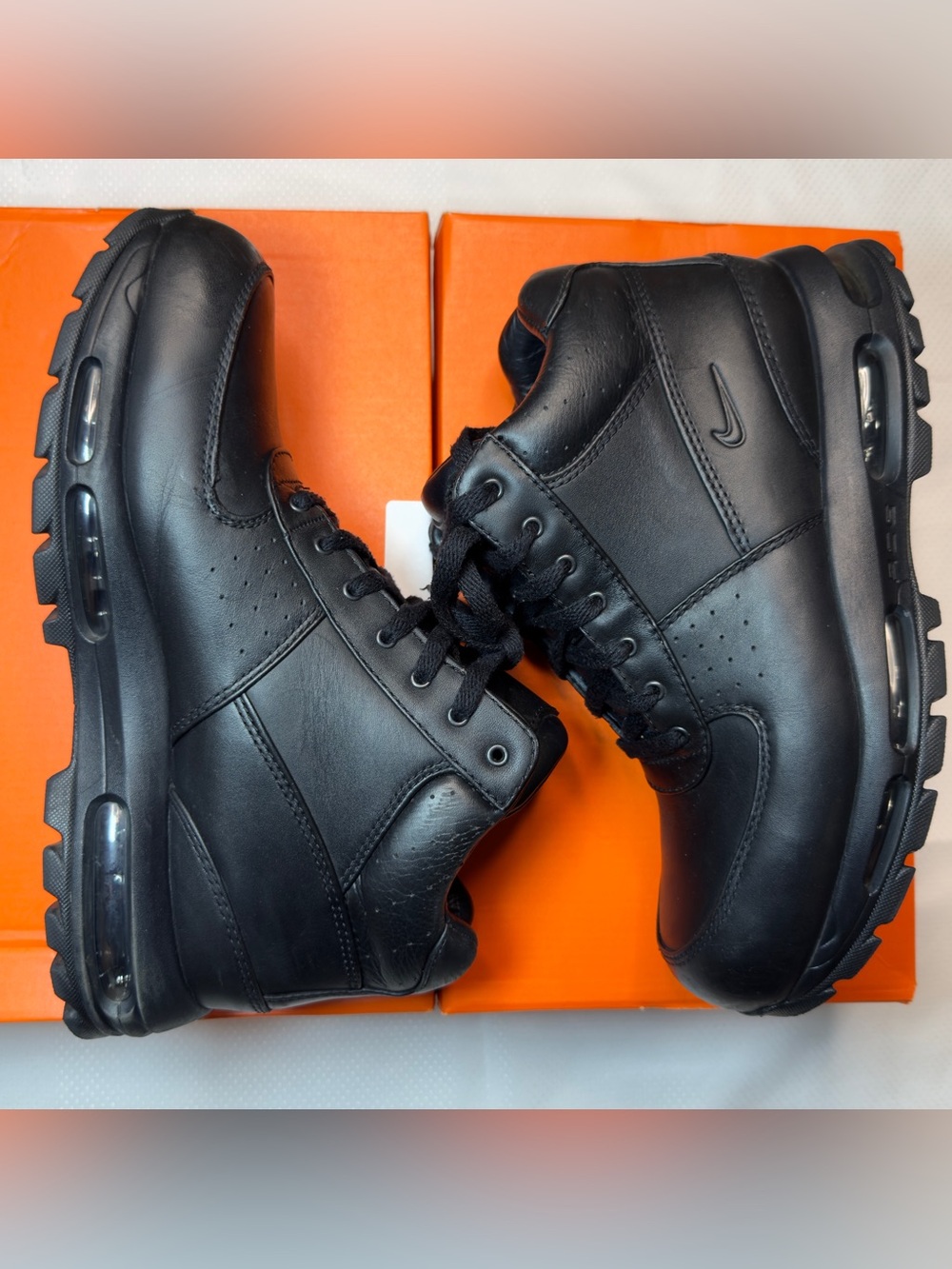 Nike ACG Air Max Goadome Black Leather Waterproof Boots Men’s Size 10 865031-009 - Picture 7 of 13